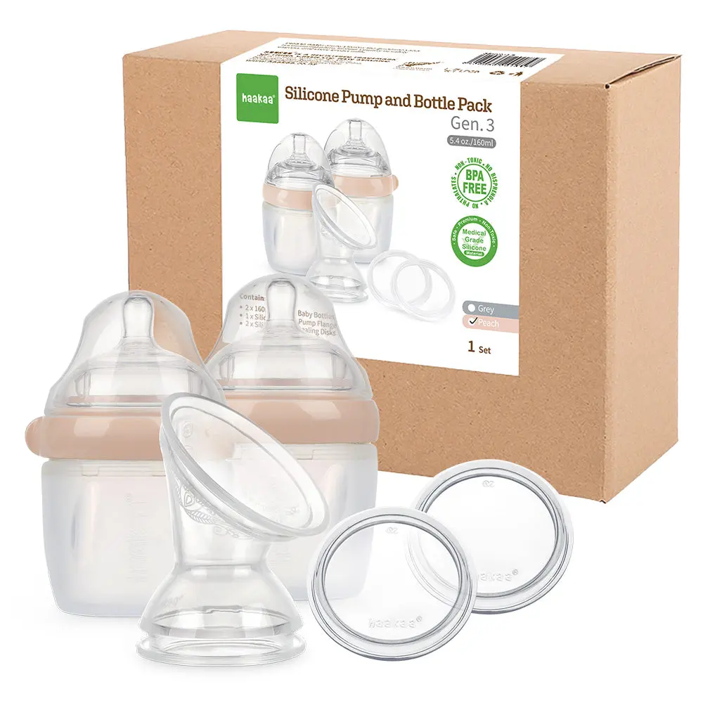 Haakaa Gen 3 Silicone Breast Pump And Bottle Pack 160 Ml/6 Oz 1
