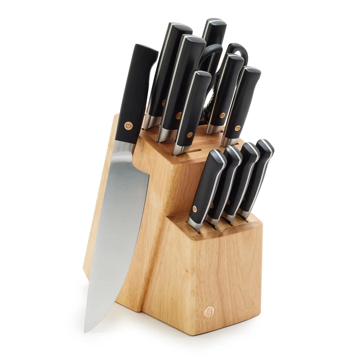 Elite Cutlery 13-Piece Knife Block Set With Black Handles 1