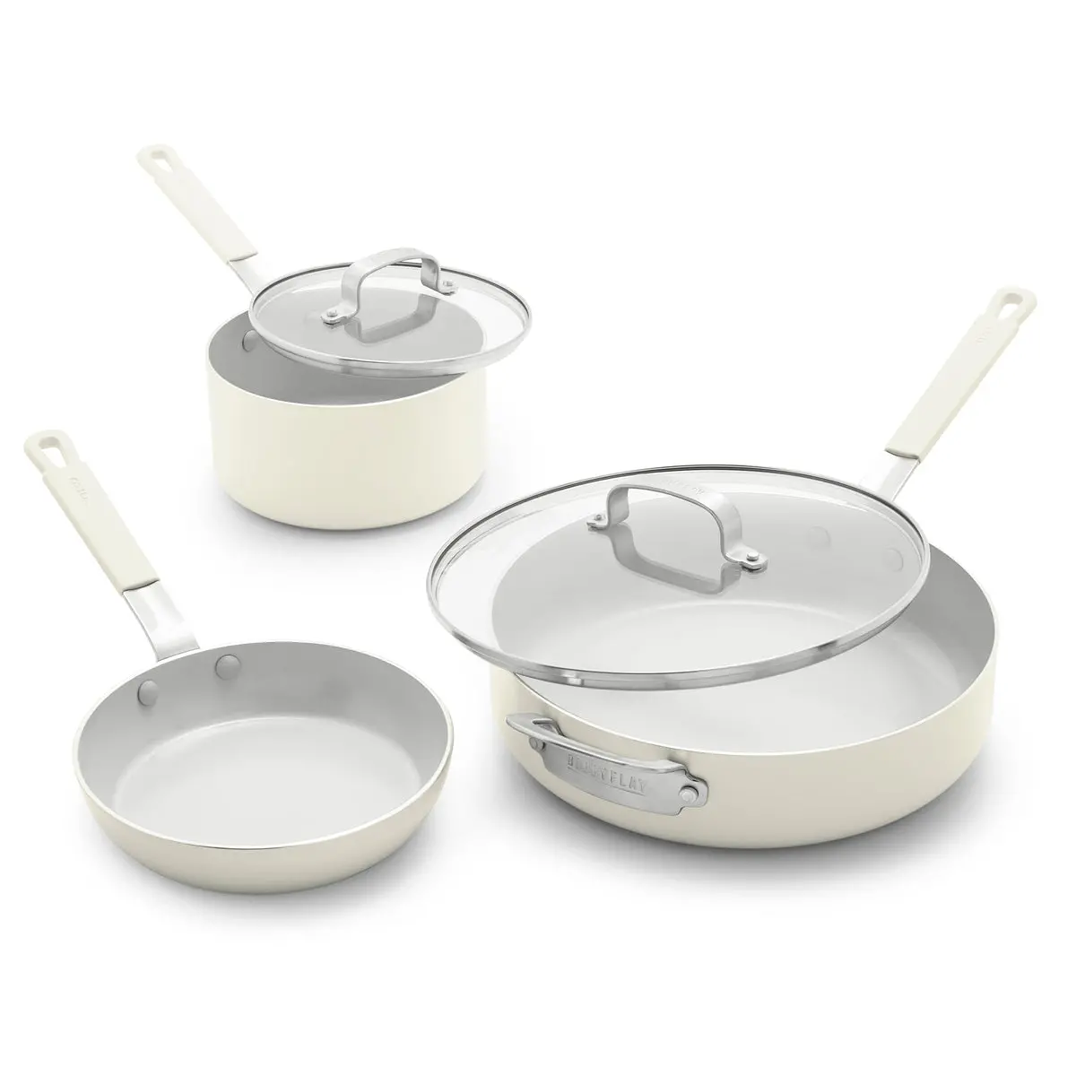 Bobby Flay By Greenpan Kitchen Essentials Ceramic Nonstick Set | Cream 1