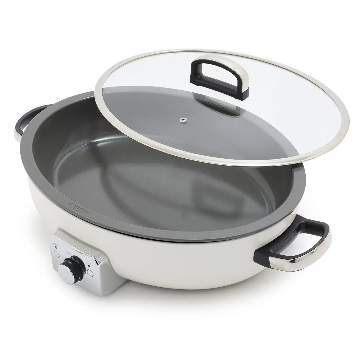 Elite 5.5-Quart Oval Electric Skillet | Cream 1