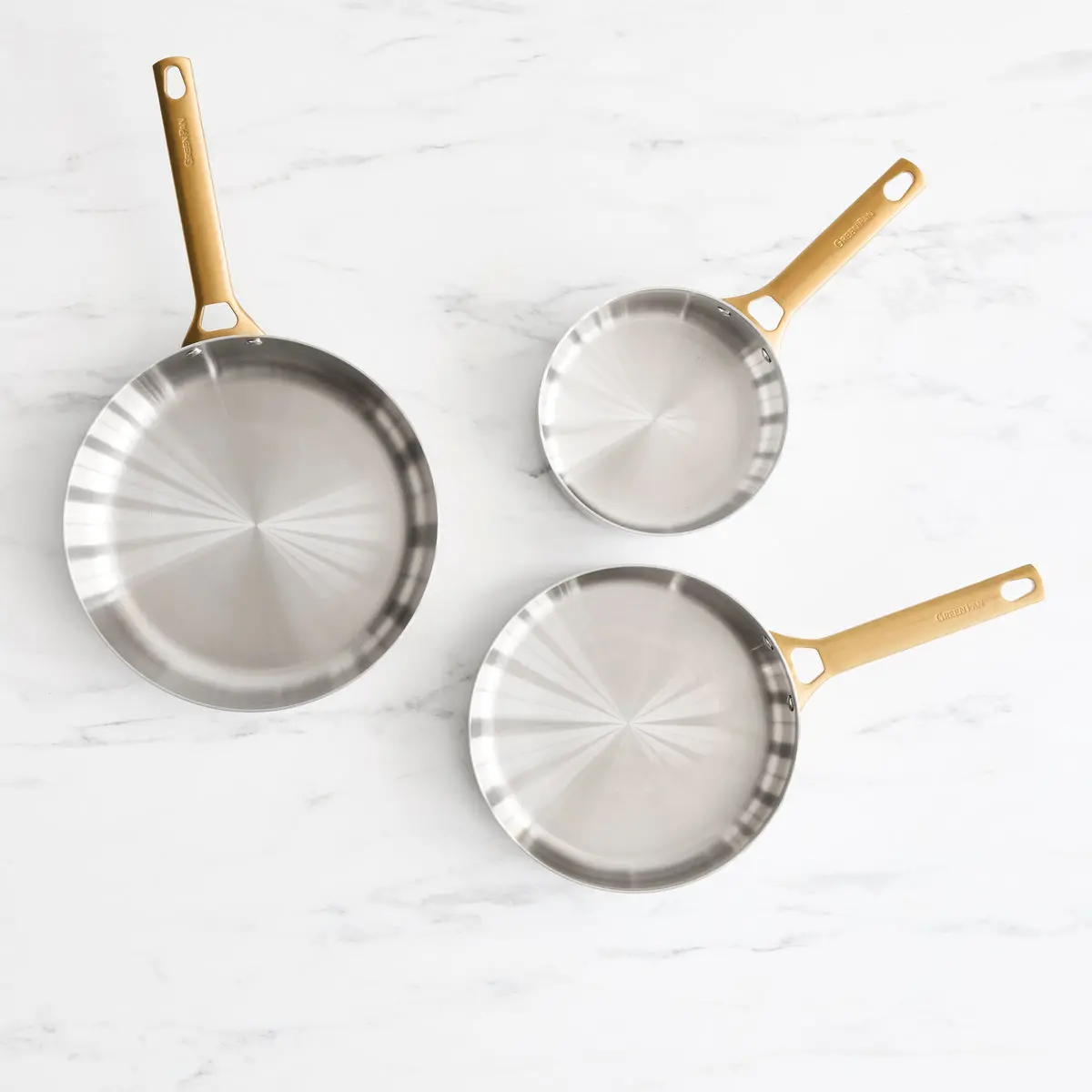 Reserve Stainless Steel 8", 10" And 12" Frypan Set 2