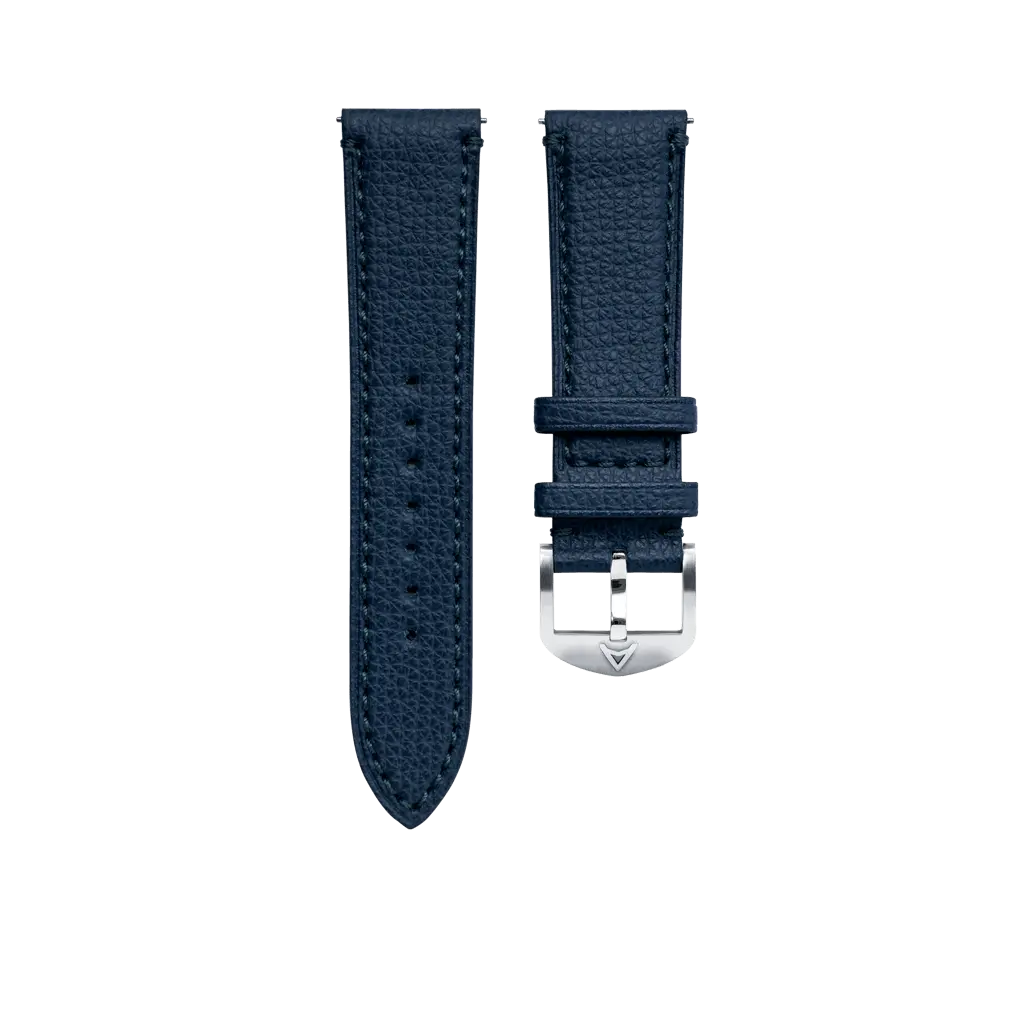 Short Pilot Blue Granolo Leather Strap 1