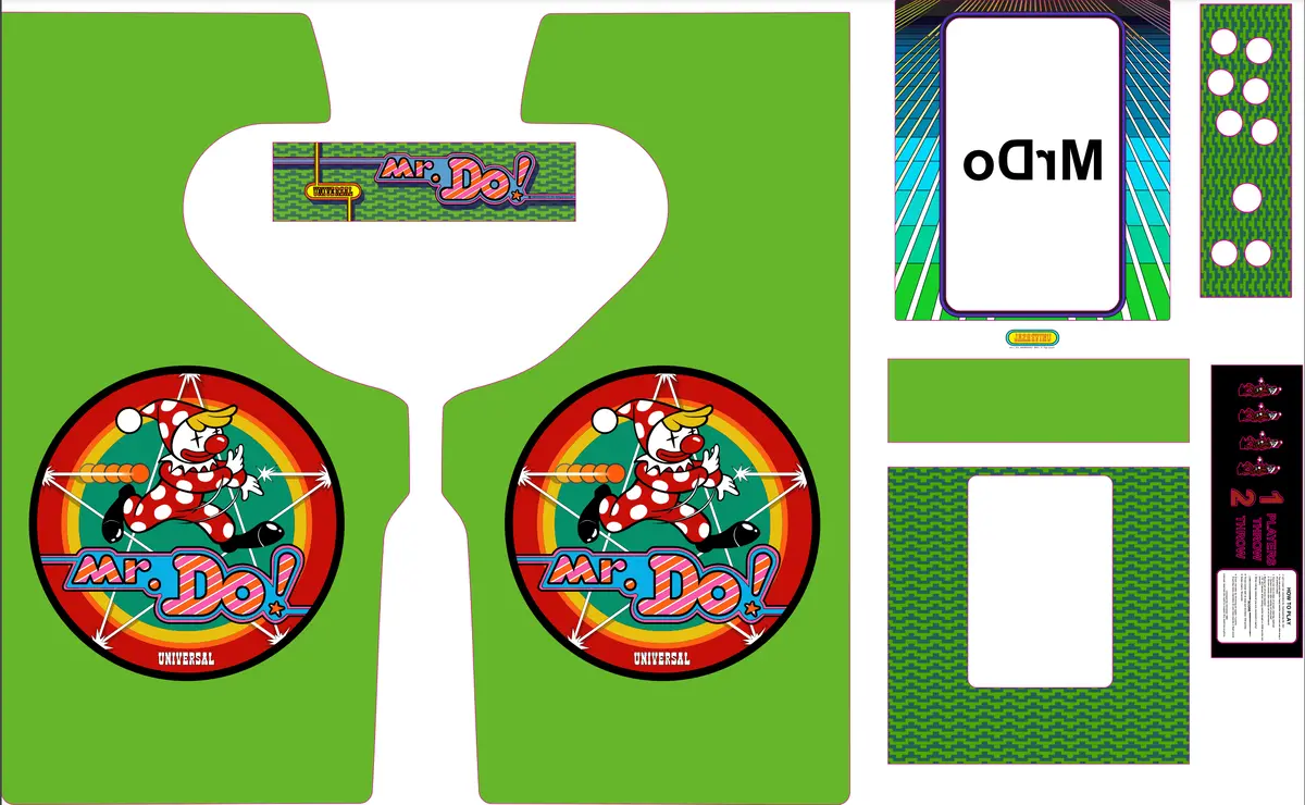 Grs Build-A-Cade - Mr Do Art Decal Kit 1