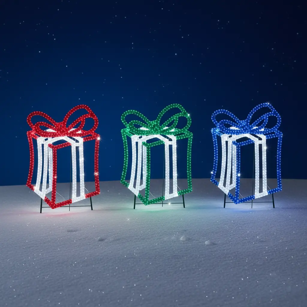 Set Of 3 Hi-Vibrant Led Jumbo Presents (Red, Green & Blue) 1