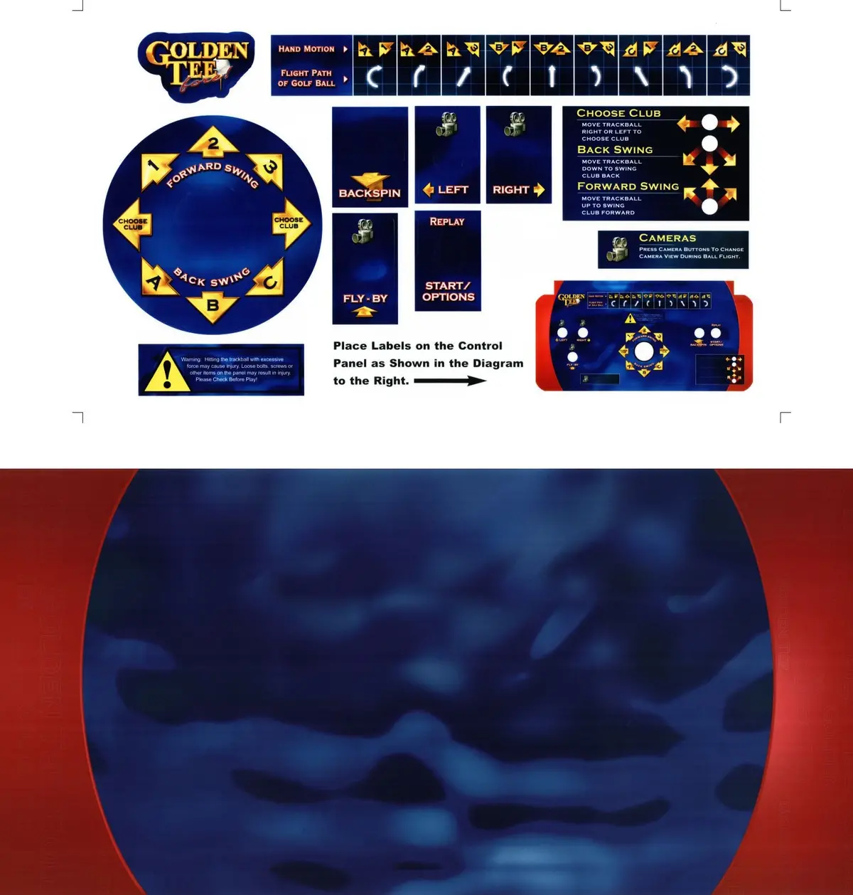Golden Tee Fore Cpo Kit - Control Panel Overlay 1