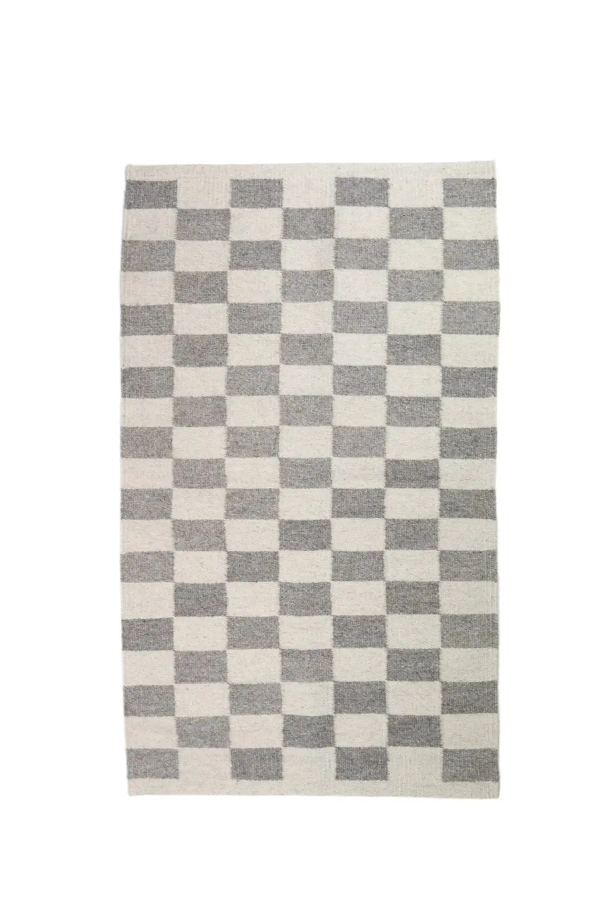Archive New York Zapotec Checkered Rug In Grey & Ivory 2