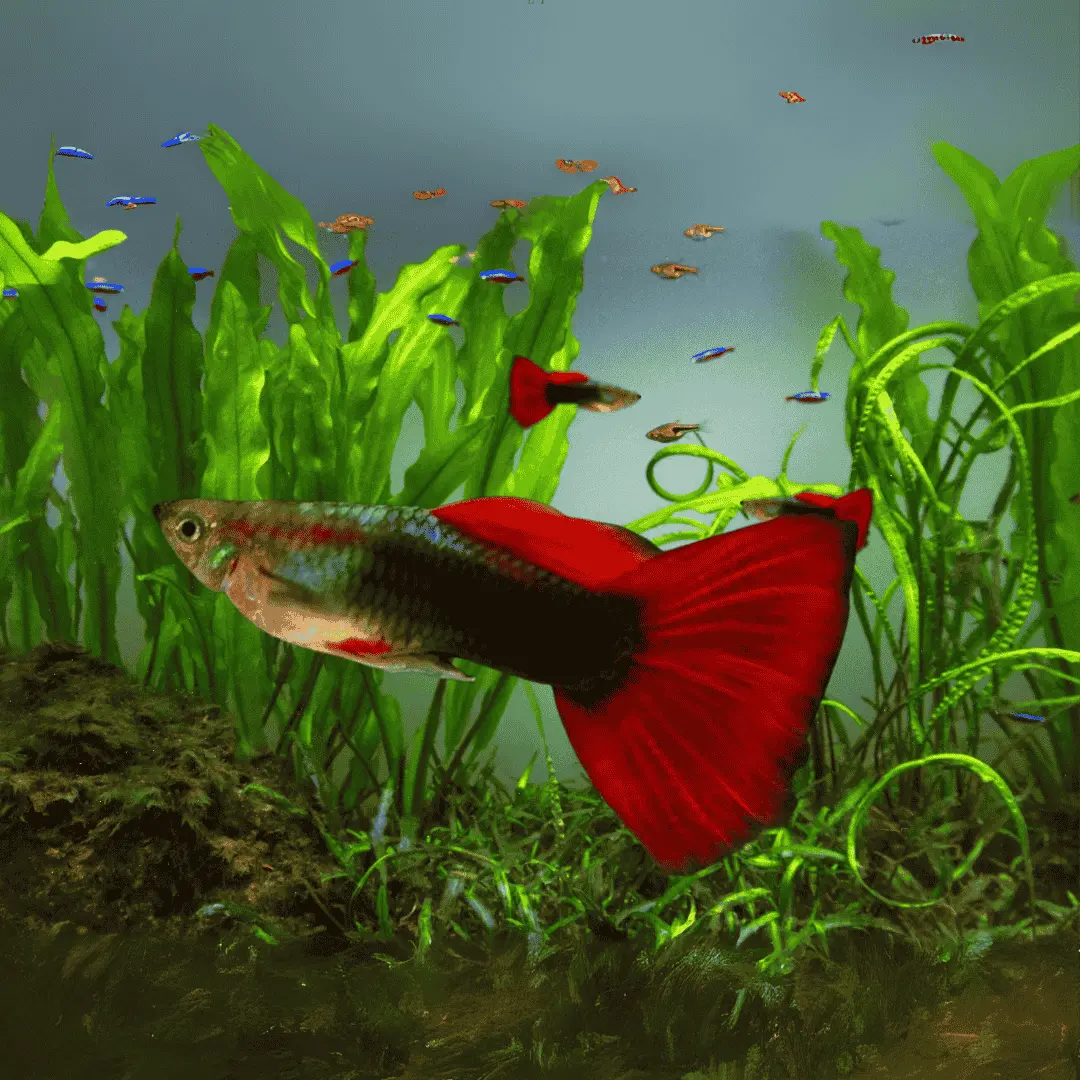 Live Fish Guppy Red Taxi 1