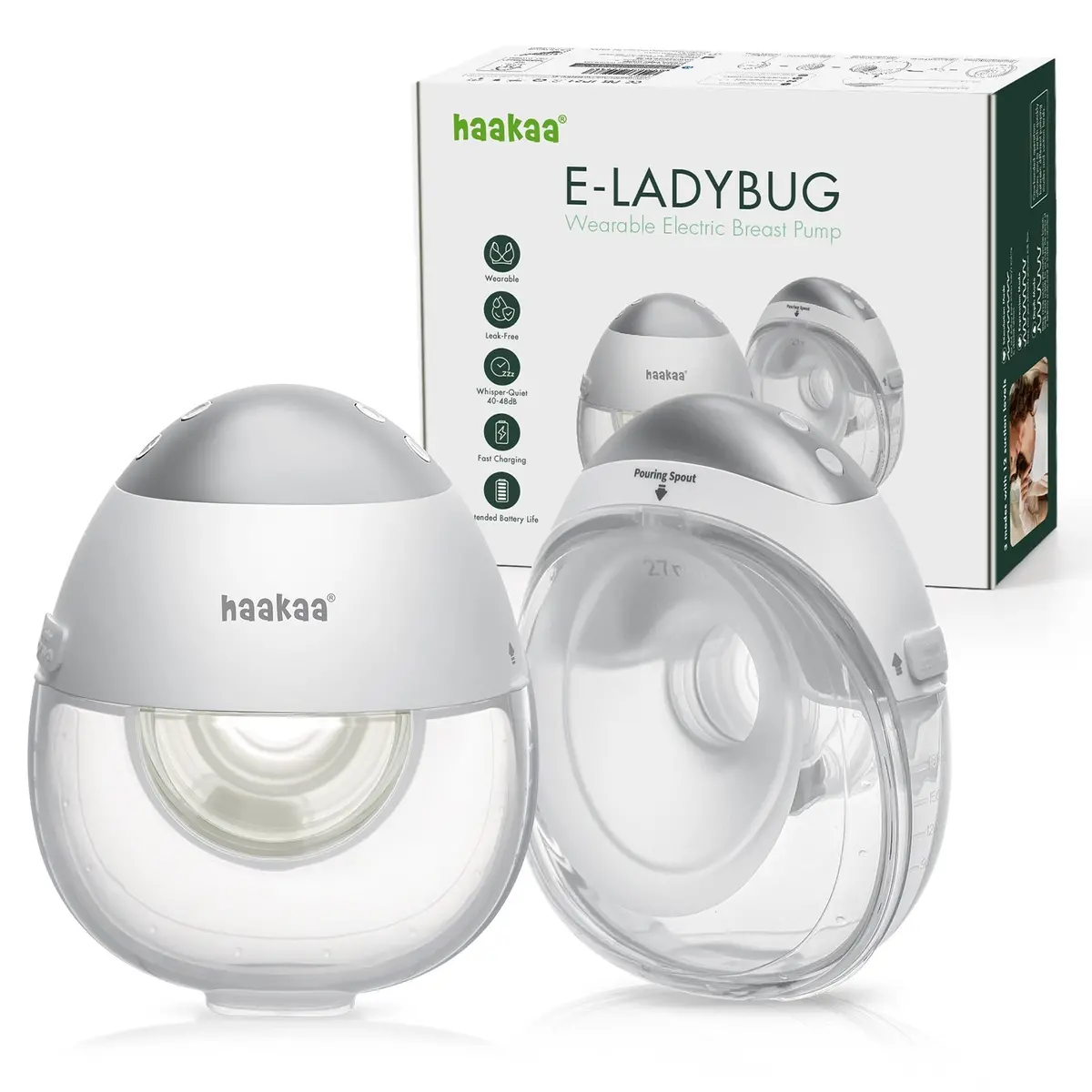 Haakaa E-Ladybug Wearable Electric Breast Pump - 2Pk 1