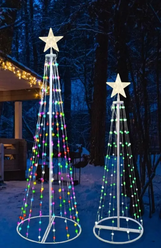 Set Of 2 Rgb Straight Frame Remote-Controlled Led Dancing Tree Bundle 1