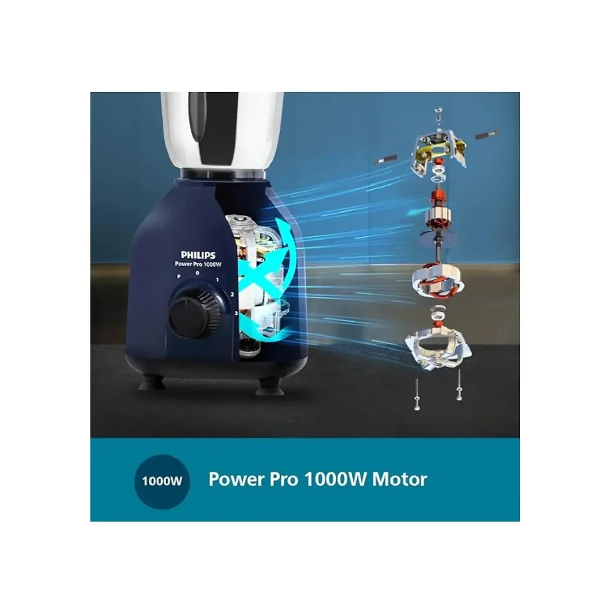 Philips 1000 Watt Mixer Grinder With Quick Cool Ventilation For Longer Motor Life And 4 Jars - Hl7714/01 - Emp 2