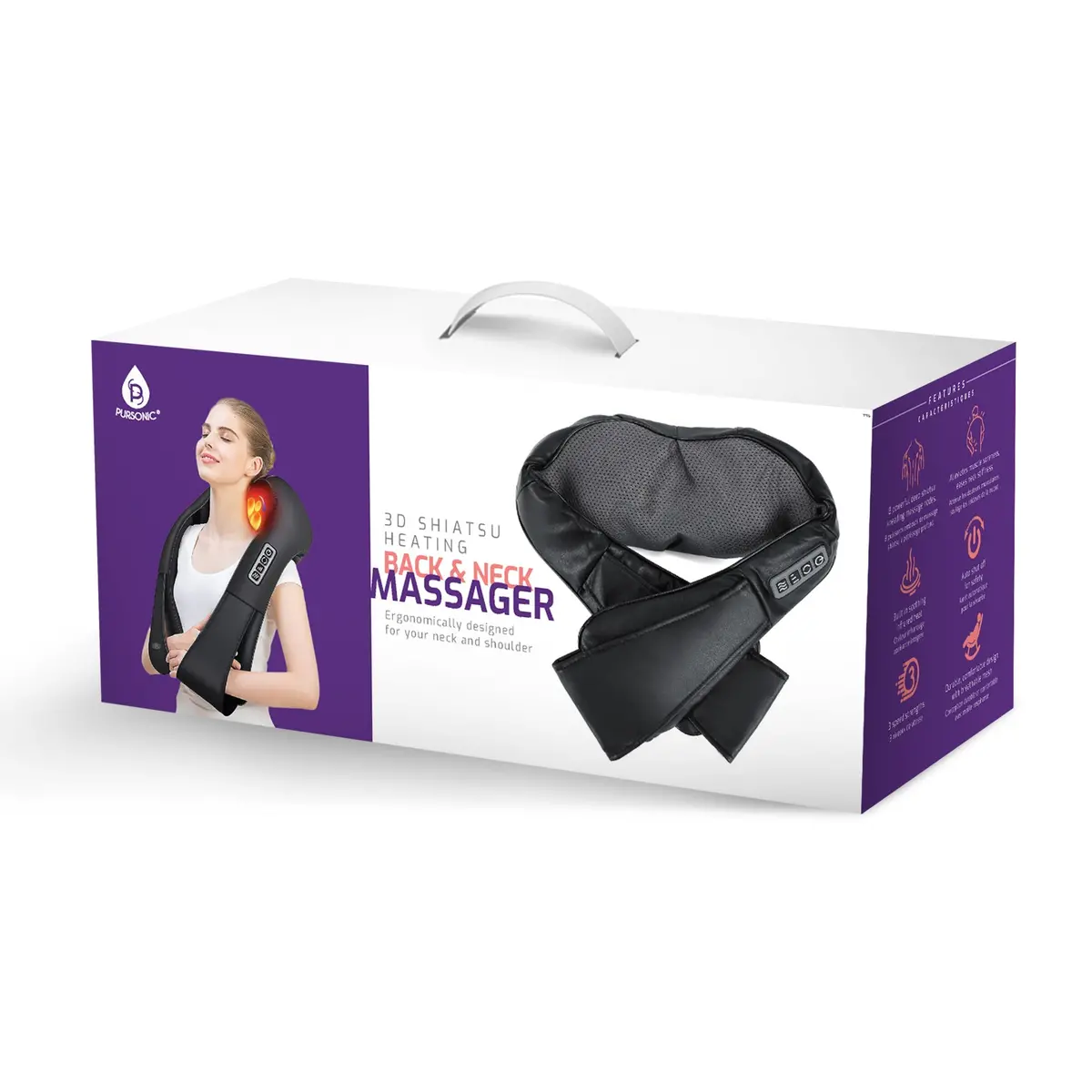 Pursonic 3D Shiatsu Heating Back And Neck Massager 1