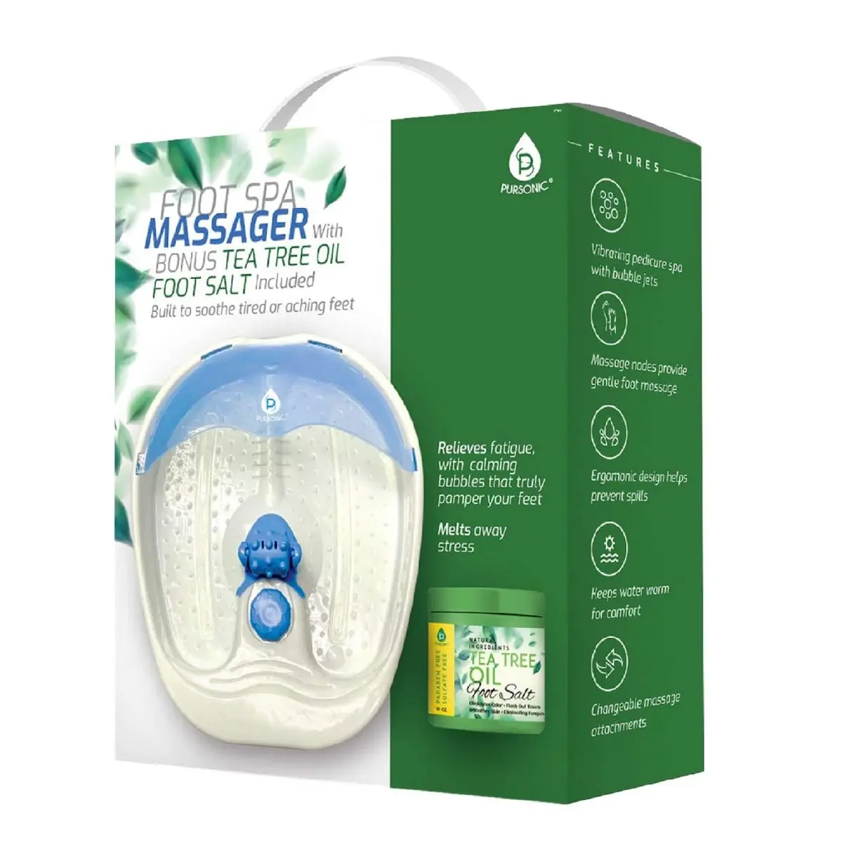 Pursonic Foot Spa Massager With Tea Tree Oil Foot Salt Scrub (Warming Function) 1