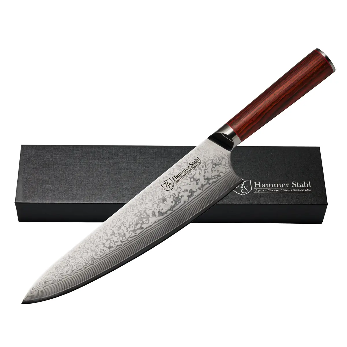 Heritage Steel Hammer Stahl 9" Chef Knife - Damascus Series 1