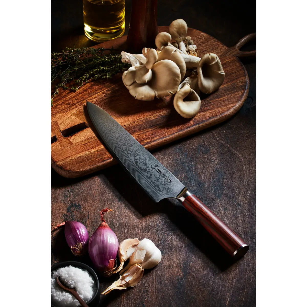 Heritage Steel Hammer Stahl 9" Chef Knife - Damascus Series 2