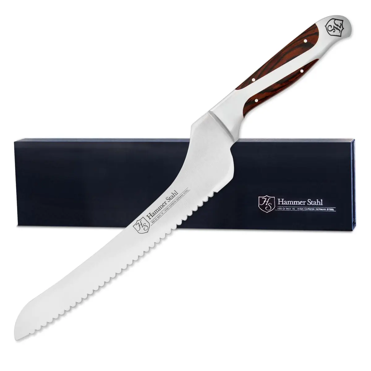Heritage Steel Hammer Stahl 9" Offset Bread Knife 1