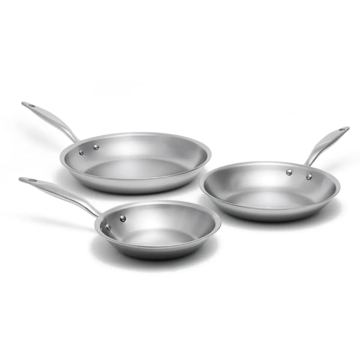 Heritage Steel Titanium Series 3 Piece Fry Pan Set 1
