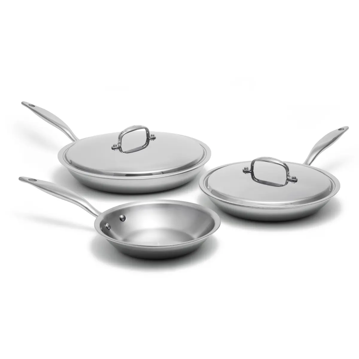 Heritage Steel Titanium Series 5 Piece Fry Pan Set 1