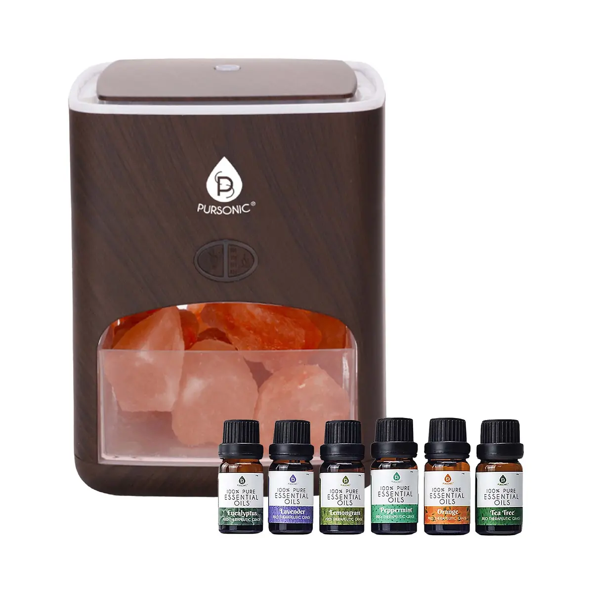 Pursonic 3-In-1 Salt Diffuser & 6 Pack Essential Oil Set 1