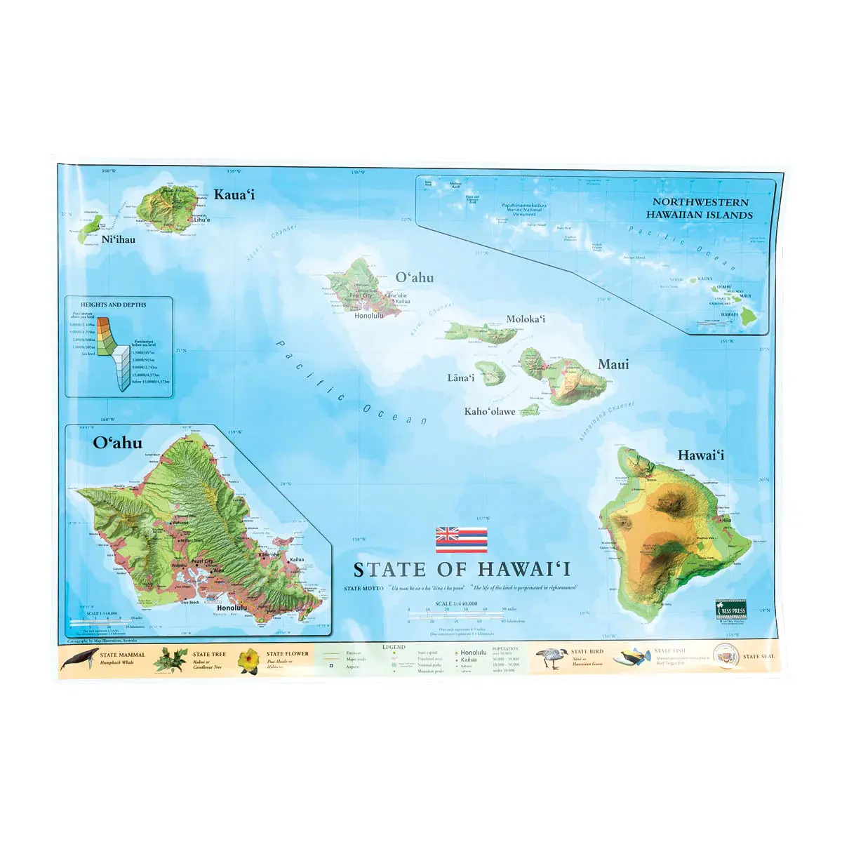 State Of Hawai'i Wall Map - Flat 1