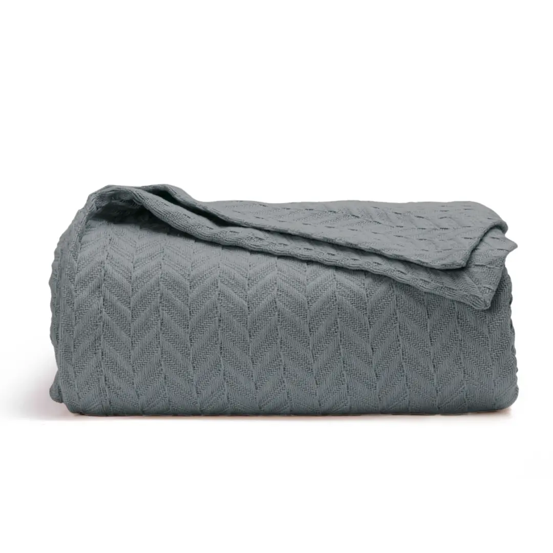 Organic Cotton Mart Herringbone Cotton Blanket 4