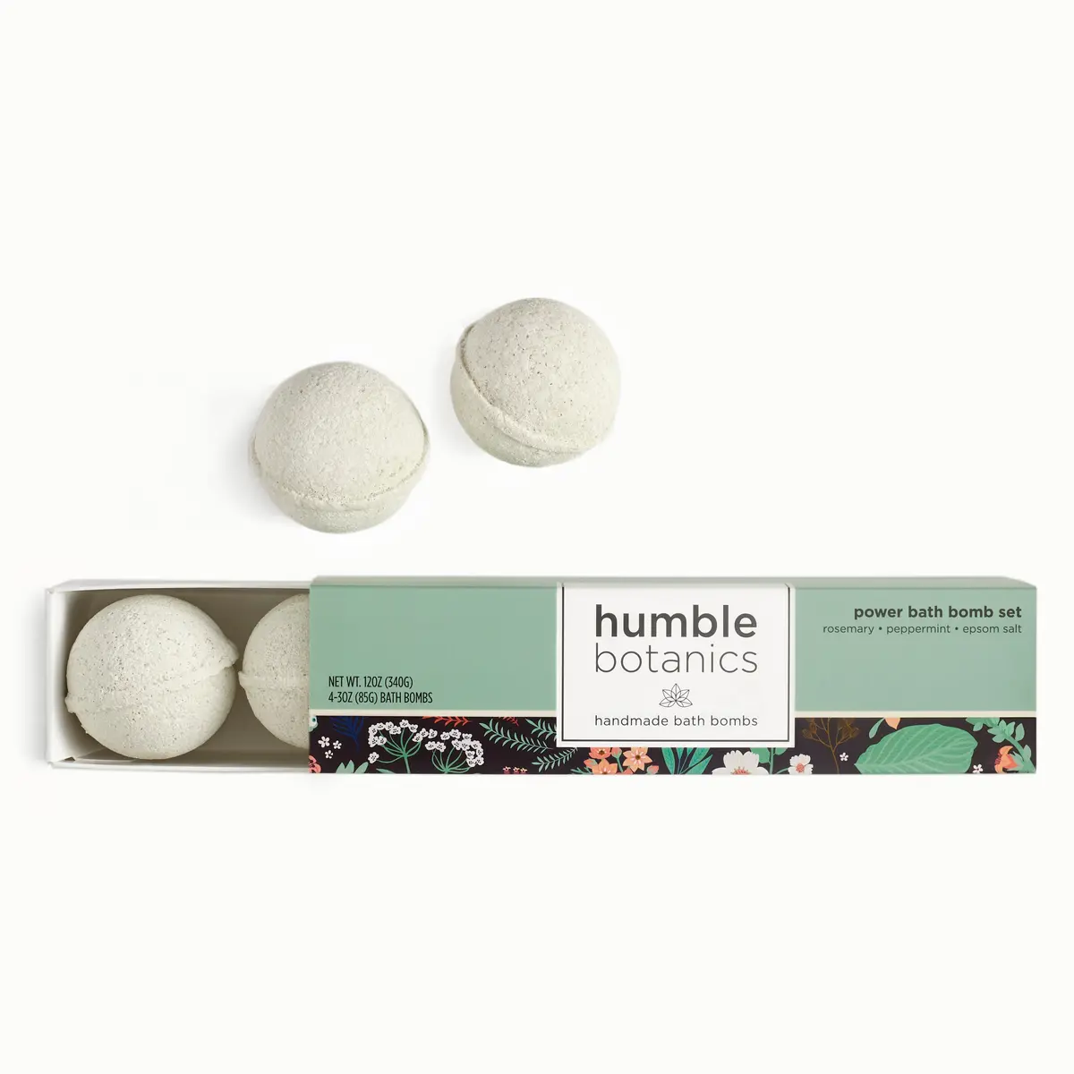 Humble Organics Power Bath Bomb Set – Rosemary, Peppermint & Epsom Salt Relief 1