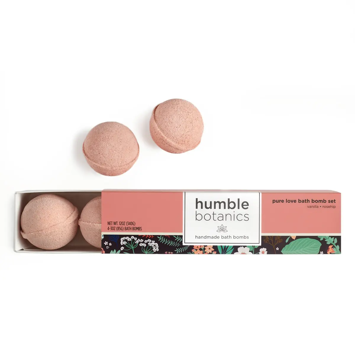 Humble Organics Pure Love Bath Bomb Set – Vanilla & Rosehip For A Luxurious Soak 1