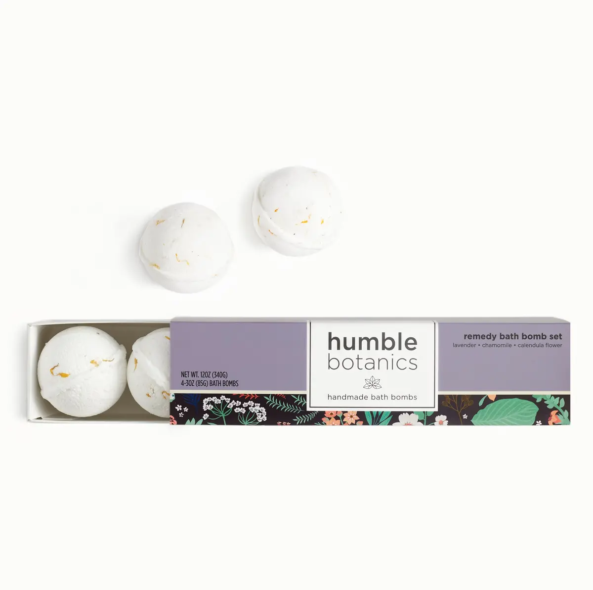 Humble Organics Remedy Bath Bomb Set – Lavender, Chamomile & Calendula For Relaxation 1