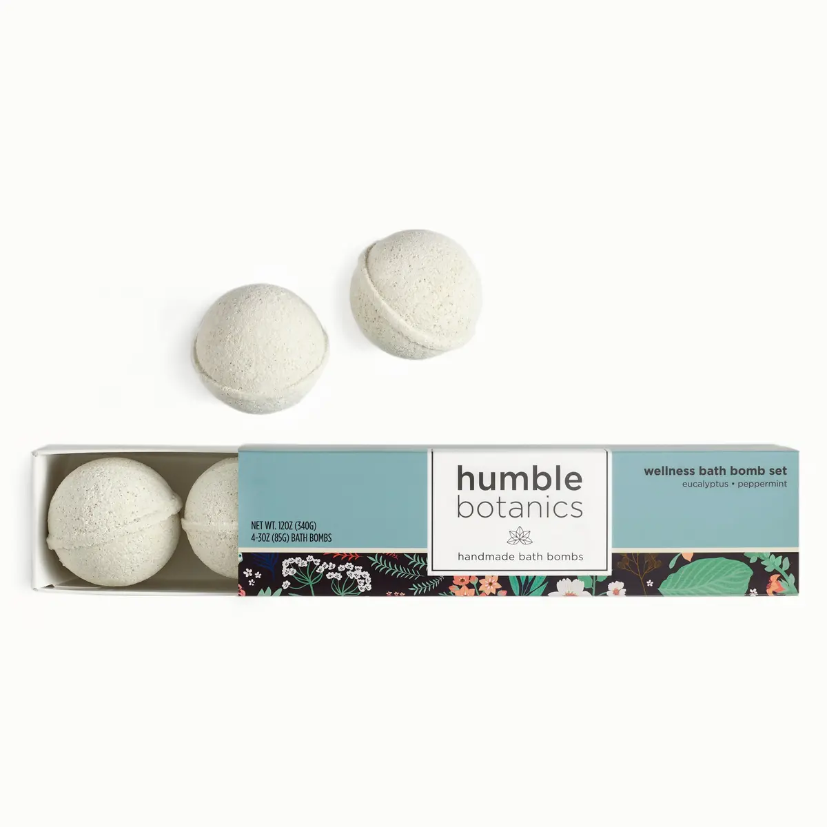 Humble Organics Wellness Bath Bomb Set – Eucalyptus, Peppermint & French Green Clay 1