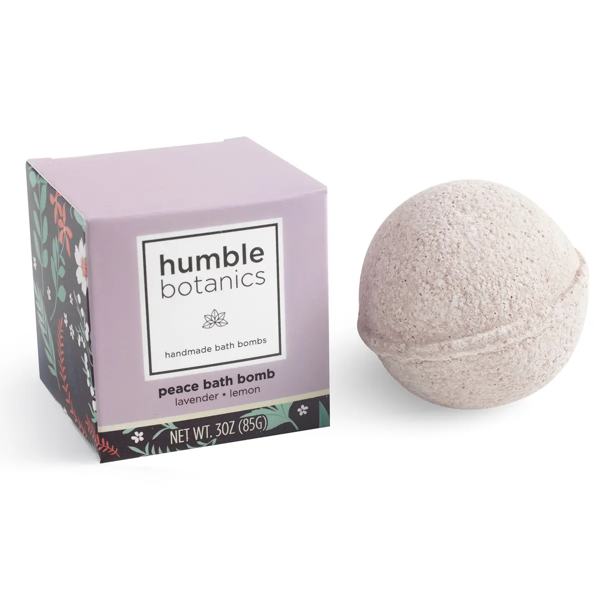 Humble Organics Relaxing Peace Bath Bomb – Lavender, Lemon & Clay (3Oz) 1