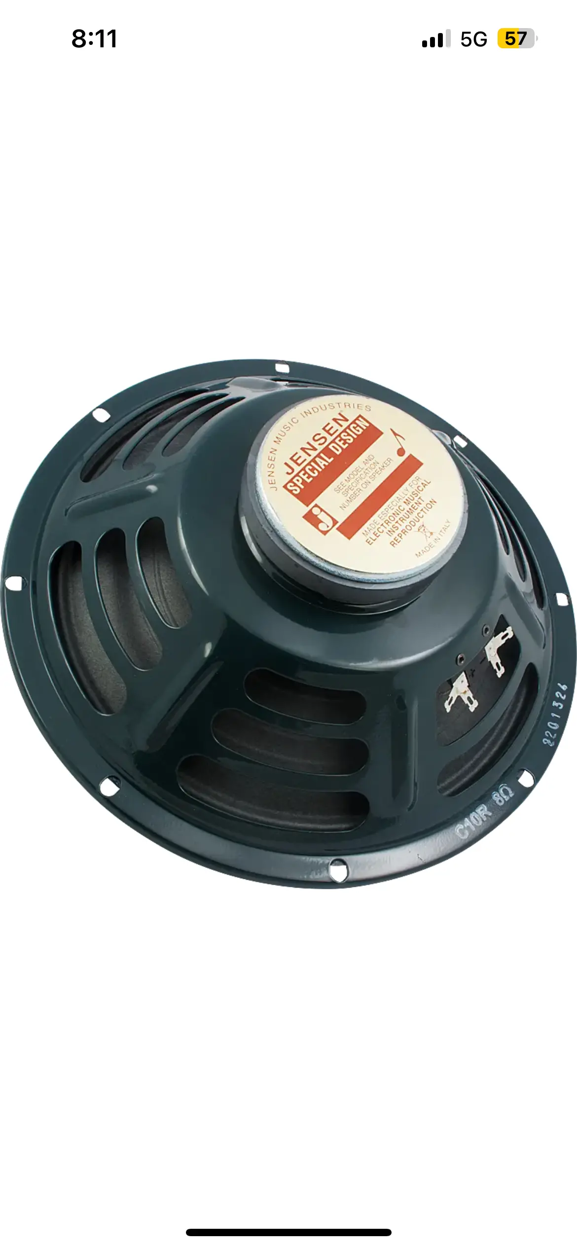 Jensen Vintage Ceramic 10" - 8 Ohm - C10r - 25W Speaker 1