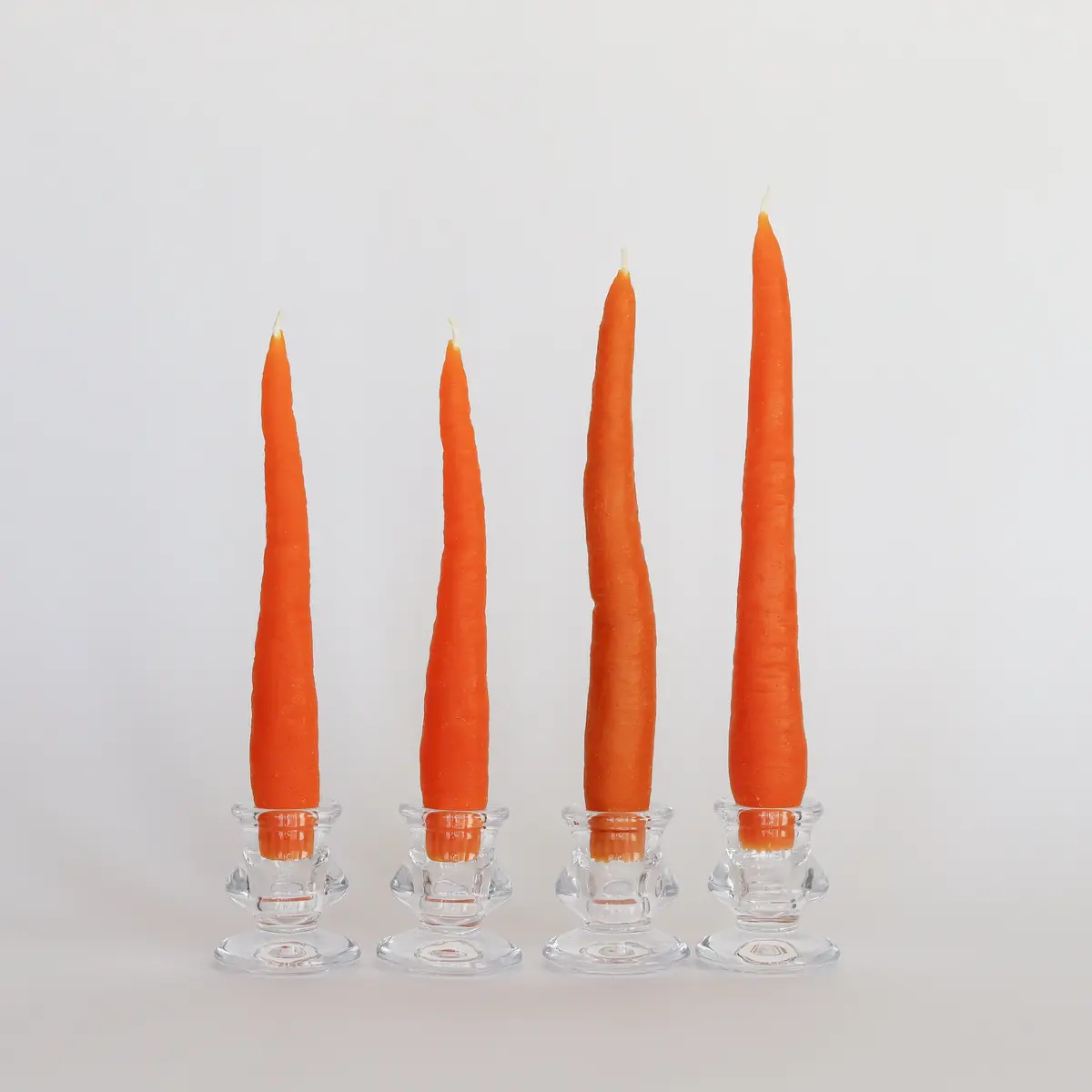 Happy Organics Carrot Taper Beeswax Candle - Set Of 4 1