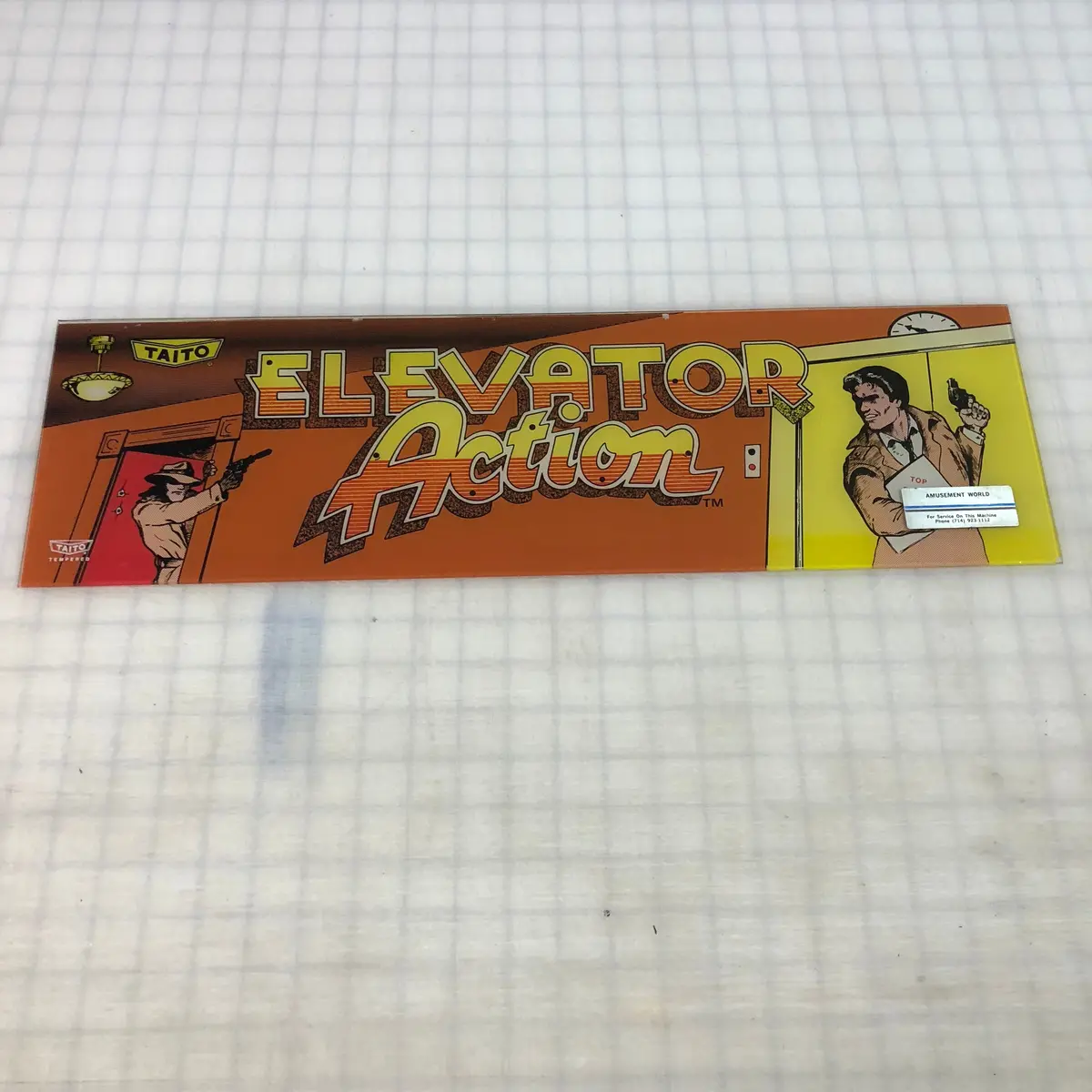 Vintage - Elevator Action Glass Arcade Marquee 1