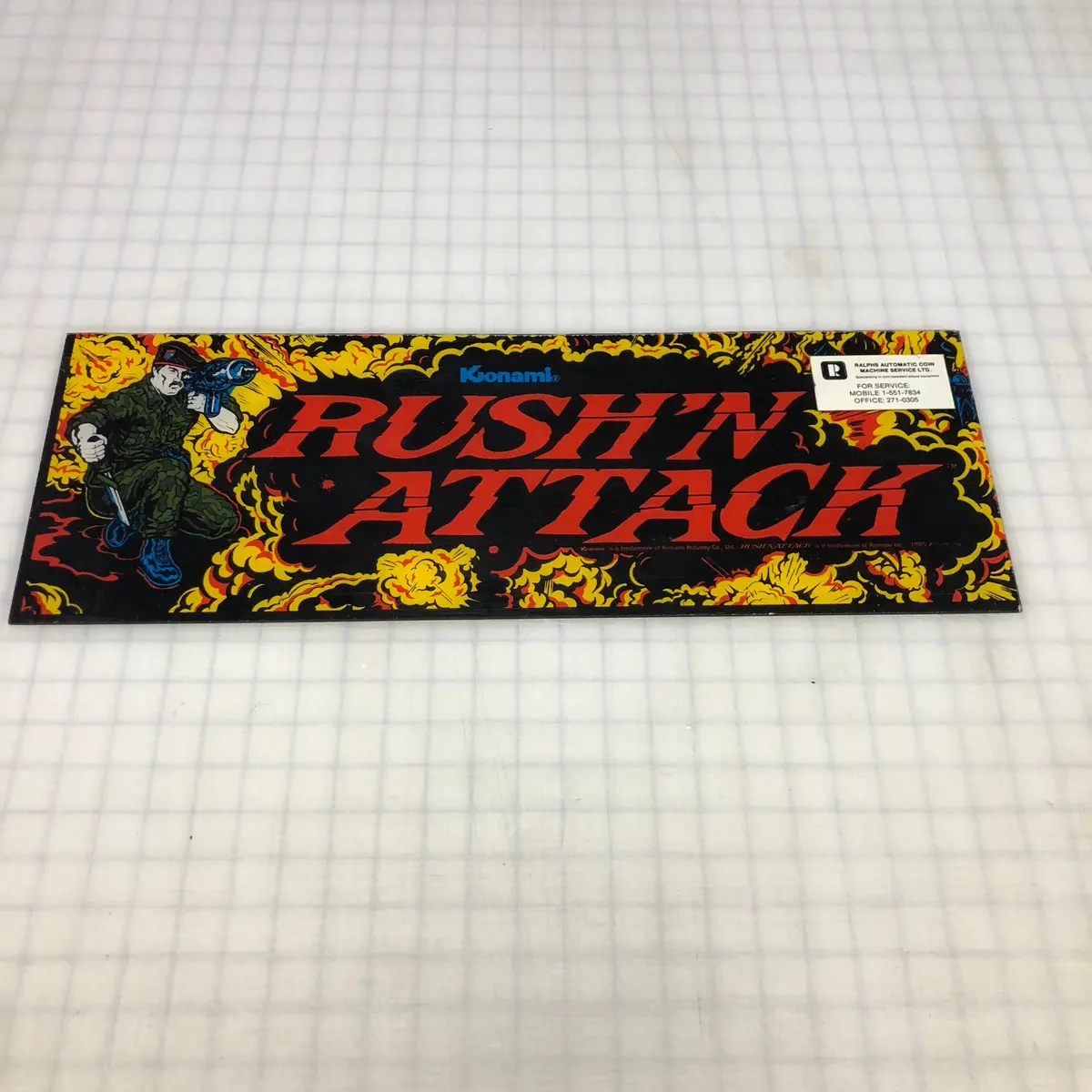 Vintage - Rush'n Attack Arcade Marquee 1