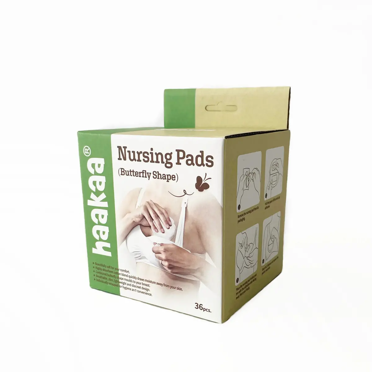 Haakaa Disposable Nursing Pads Butterfly Shape, 36 Ct 1