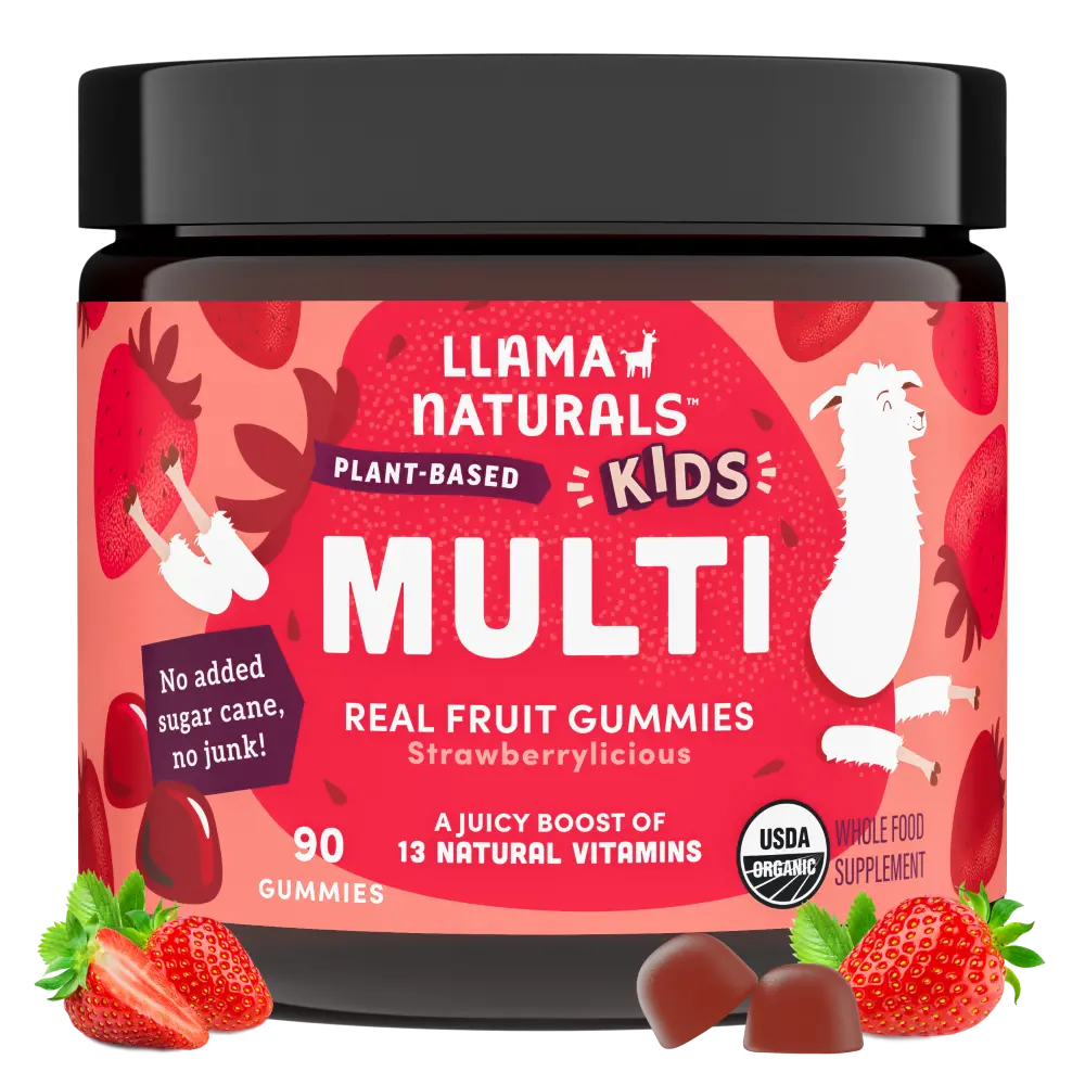 Llama Naturals Organic Kids Multivitamin - Strawberry Gummies 1