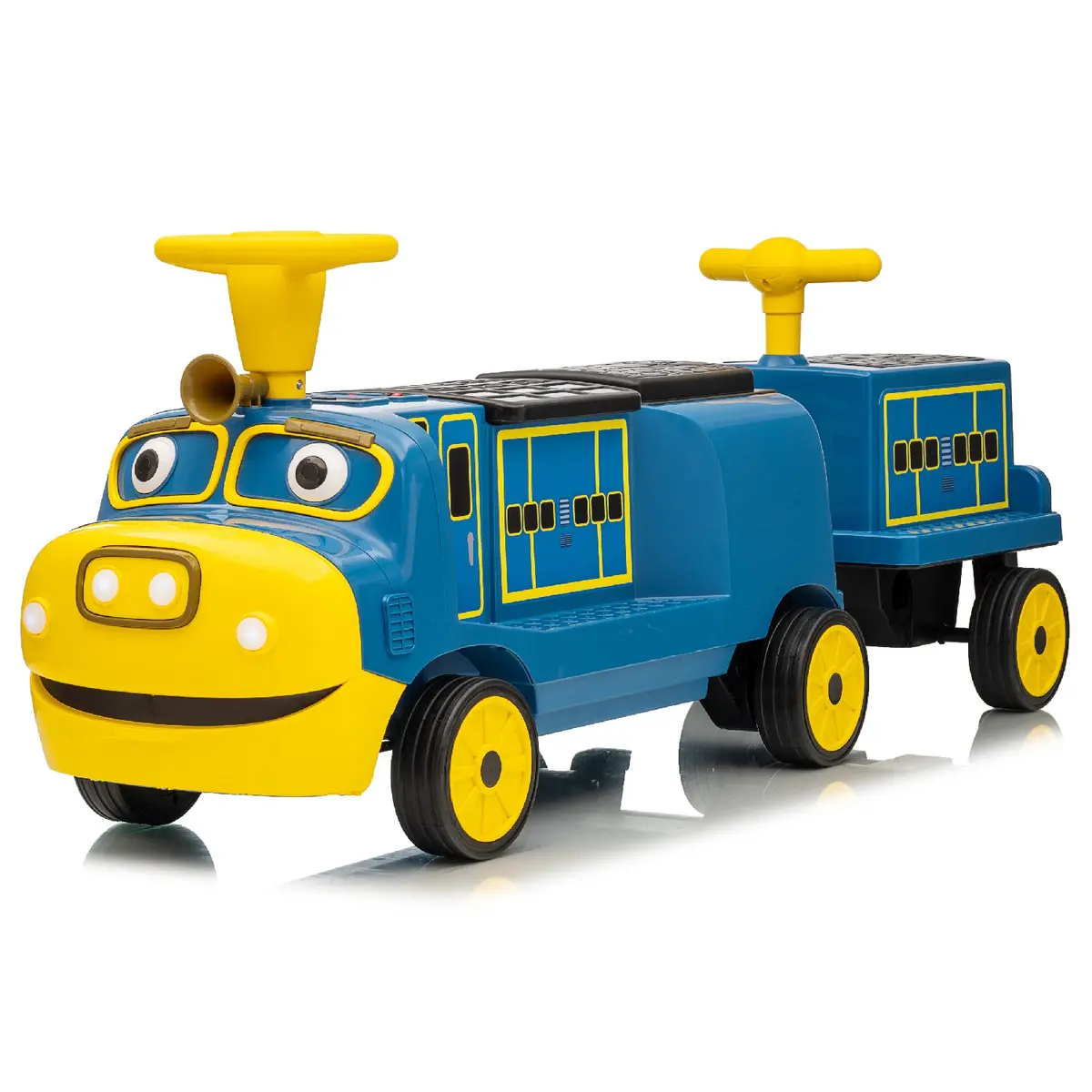 Officially Licensed Chuggington® Electric Ride-On Train With Whistle, Music Player & 2+/2 Seater – 12V, Red Or Blue, Detachable Carriage 1