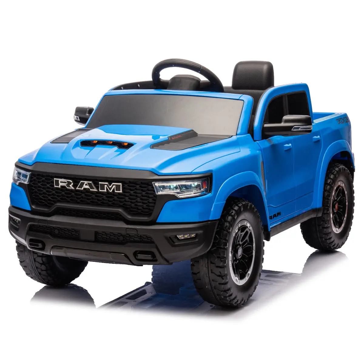 Licensed Ram 1500 12V Ride-On Truck For Kids Ages 3+, Electric Vehicle With Parent Remote Control, Dual Speed, Suspension, Led Lights, Mp3, Cargo Storage 7