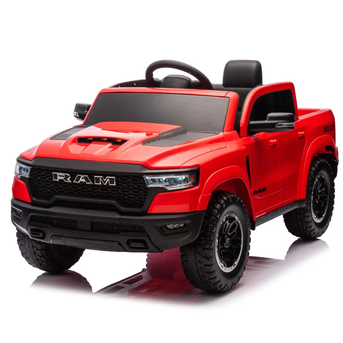 Licensed Ram 1500 24V Ride-On Truck For Kids Ages 3+, Electric Vehicle With Parent Remote Control, Led Lights, Mp3, Cargo Storage, Dual Speed, Suspension - Gift For Kids 6