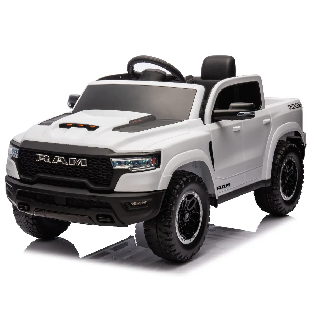 Licensed Ram 1500 12V Ride-On Truck For Kids Ages 3+, Electric Vehicle With Parent Remote Control, Dual Speed, Suspension, Led Lights, Mp3, Cargo Storage 8