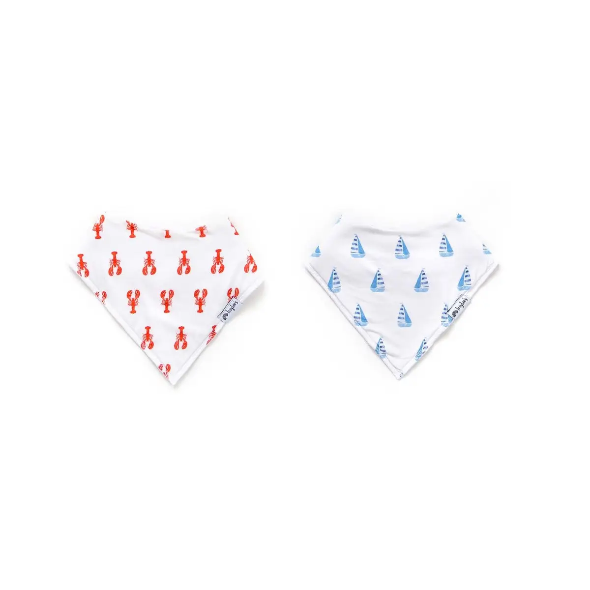 Izzylee's Maine Lobster And Cape Cod Sails Organic Bandana Bib Set 1