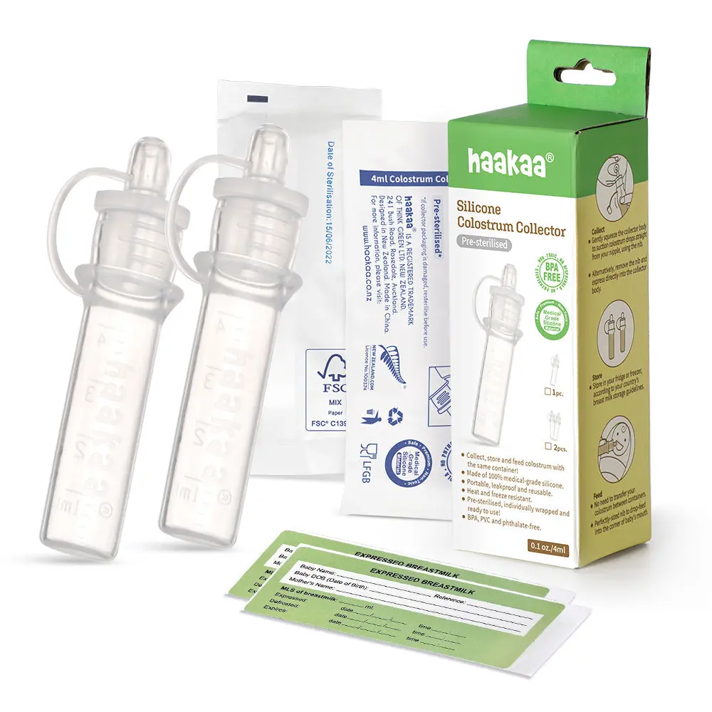 Haakaa Silicone Colostrum Collectors 4 Ml, 2 Pk (Pre-Sterilized) 1