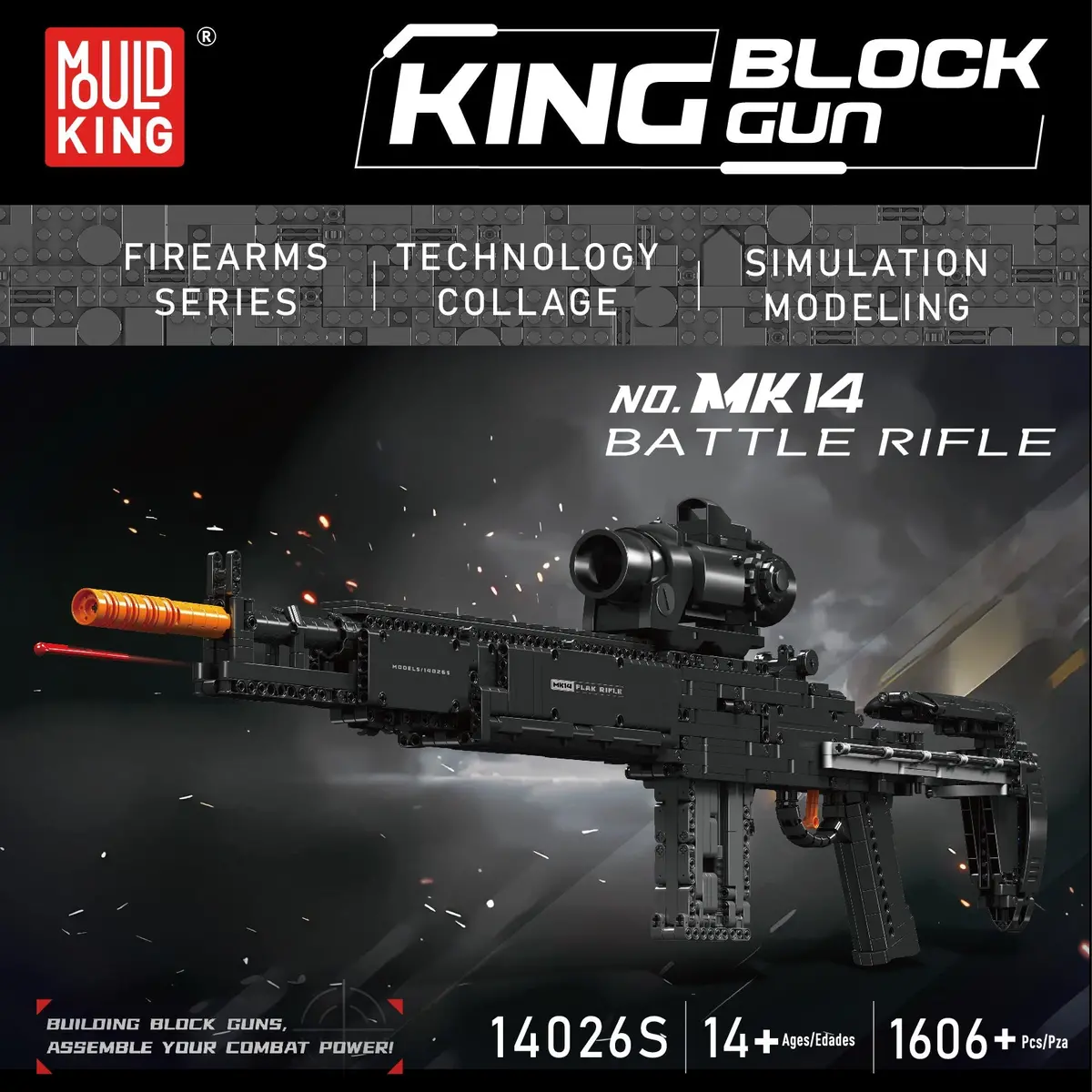 Mouldking 14026S Mk14 Rifle Toy Brick 2
