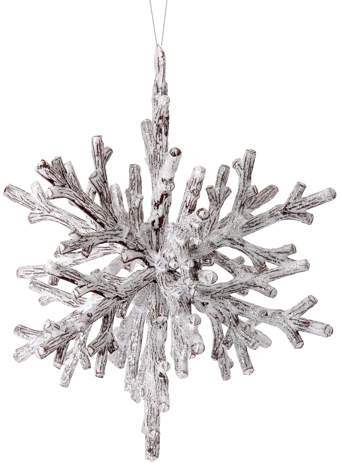 5" Frosted Twig Snowflake Ornament 1