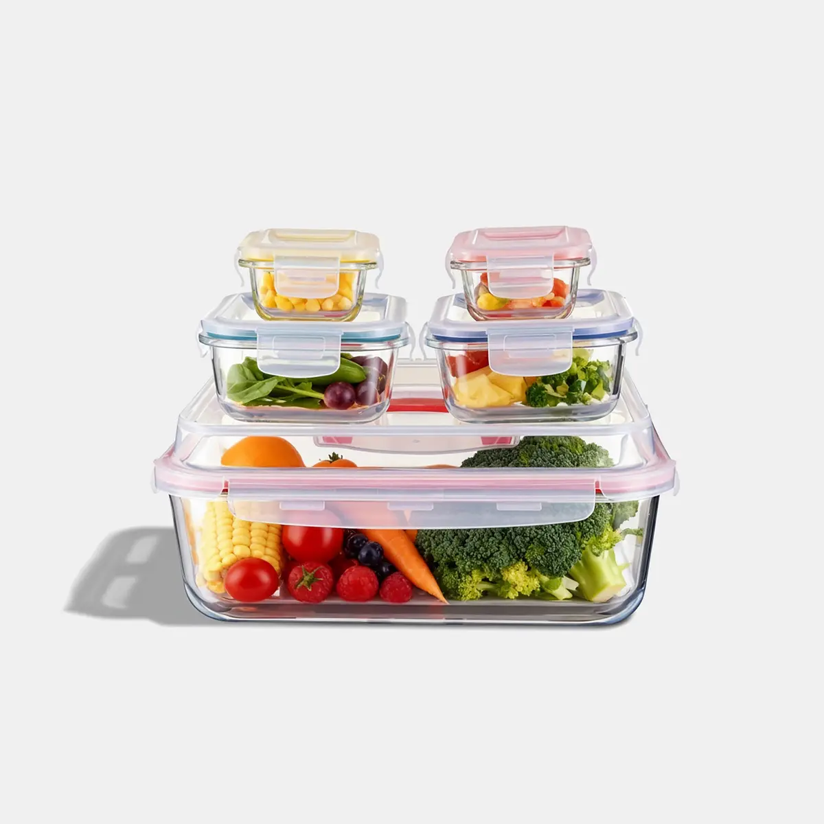 Genicook Bake & Carry Glass Set (5 Containers, Vanilla) 2