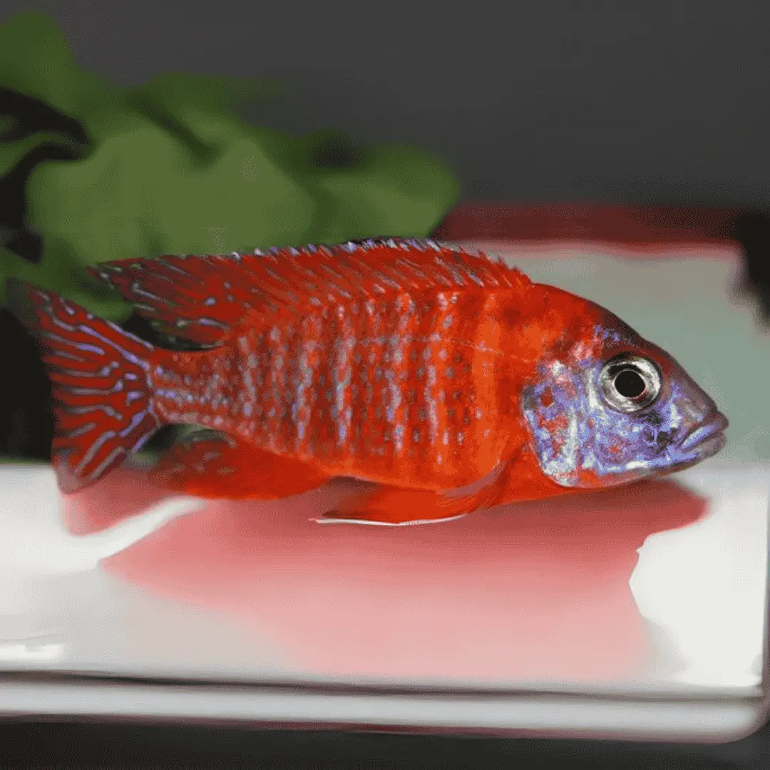 Live Fish Malawi Peacock Cichlid German Red (Size 2 Inches) | Single 2