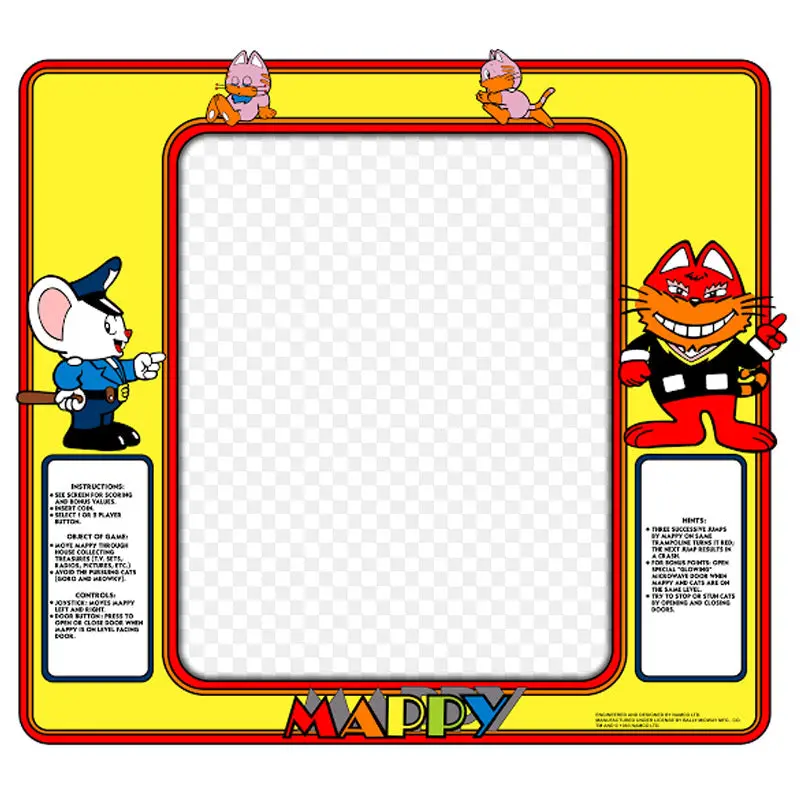 Mappy Arcade Game Bezel 1
