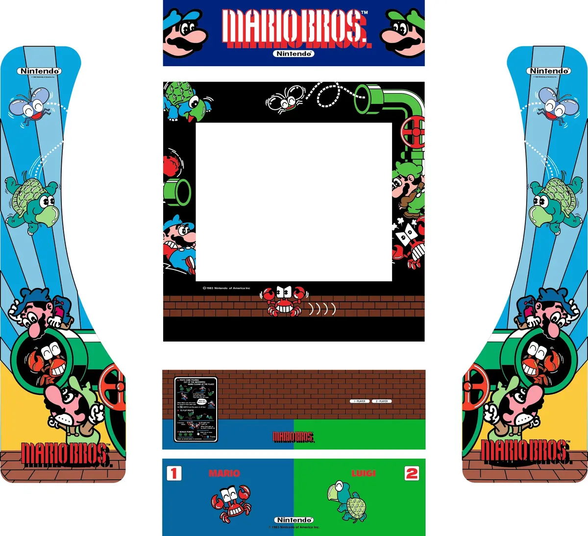 Mario Bros Arcade1up Partycade Decal Kit 1