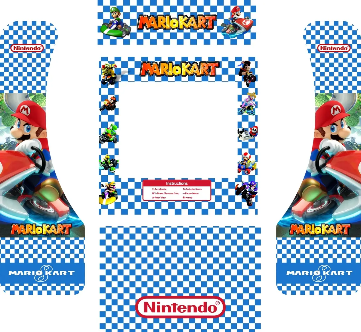 Mario Kart Arcade1up Partycade Decal Kit 1