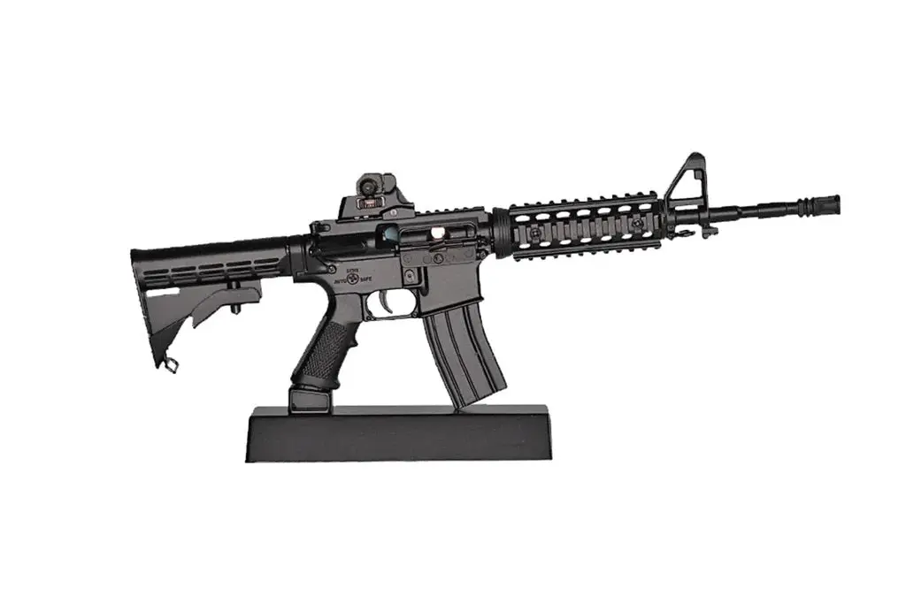 Miniature 1:3 Scale Model Mini Ar-15 Diecast Metal Building Kit - Black 1