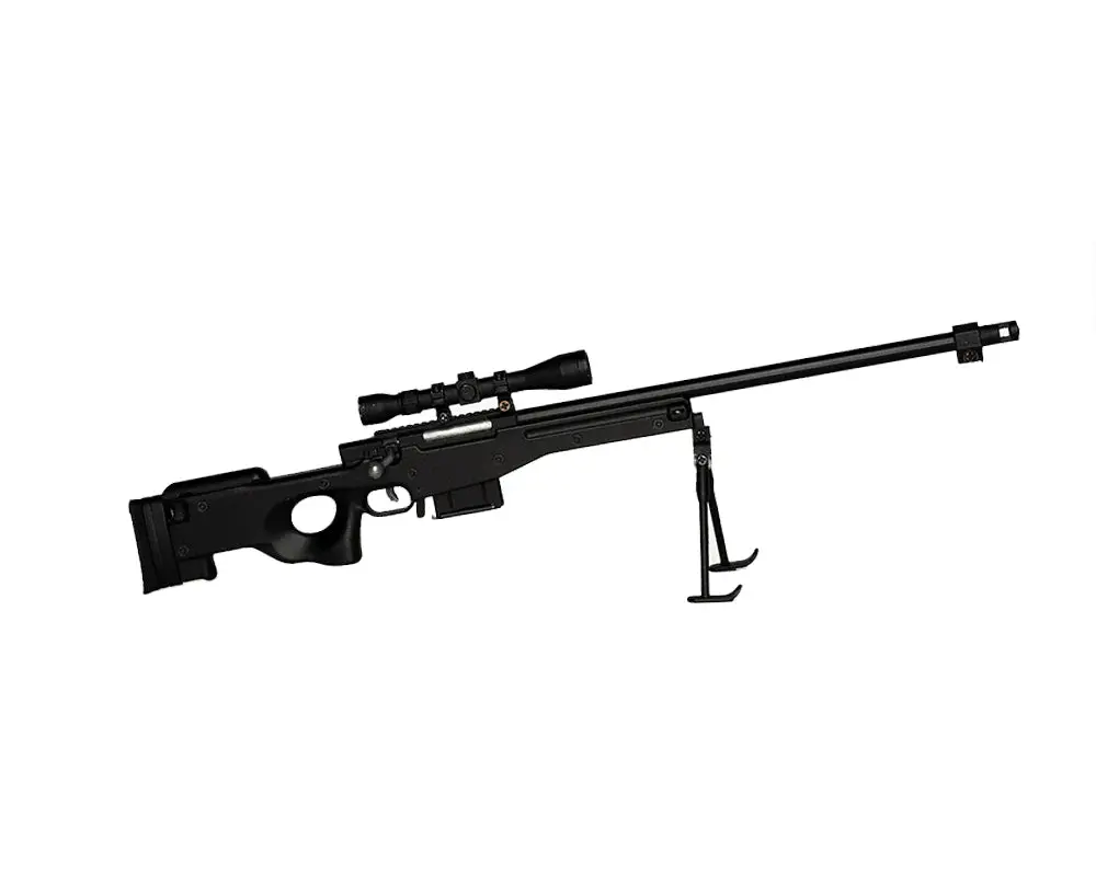Miniature 1:3 Scale Model Mini Sniper Model Sr L96 Diecast Metal Building Kit - Black 1